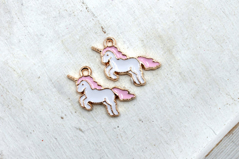 Unicorn Charm, 22mm x 12mm, Mixed Metal, Sold As 2 Pieces.